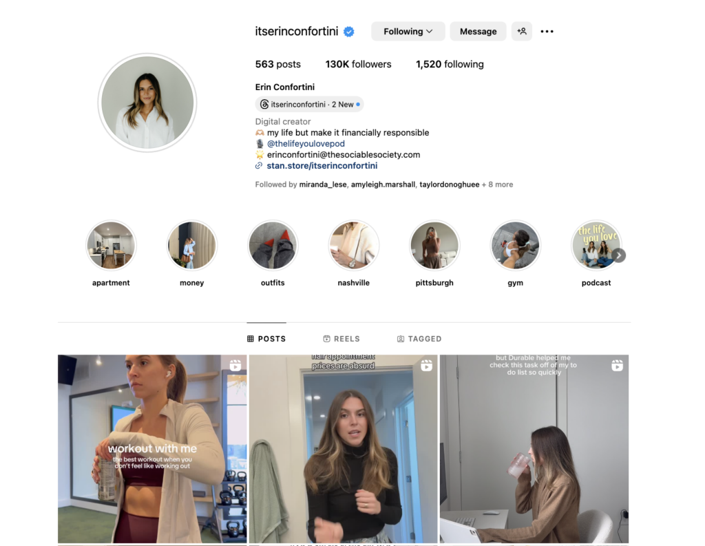 Erin Confortini Instagram